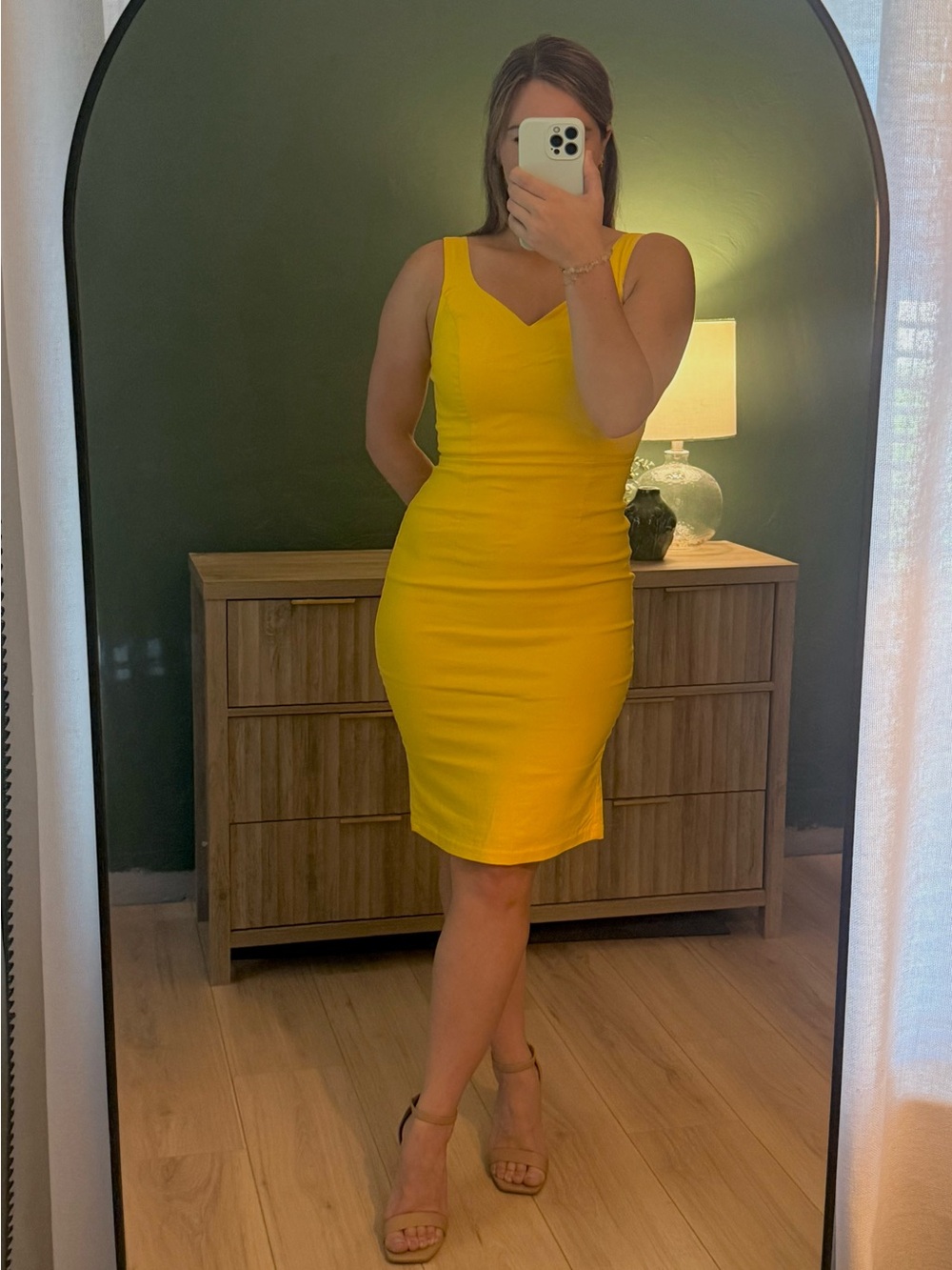 Grace Karin Yellow Midi Sheath Dress